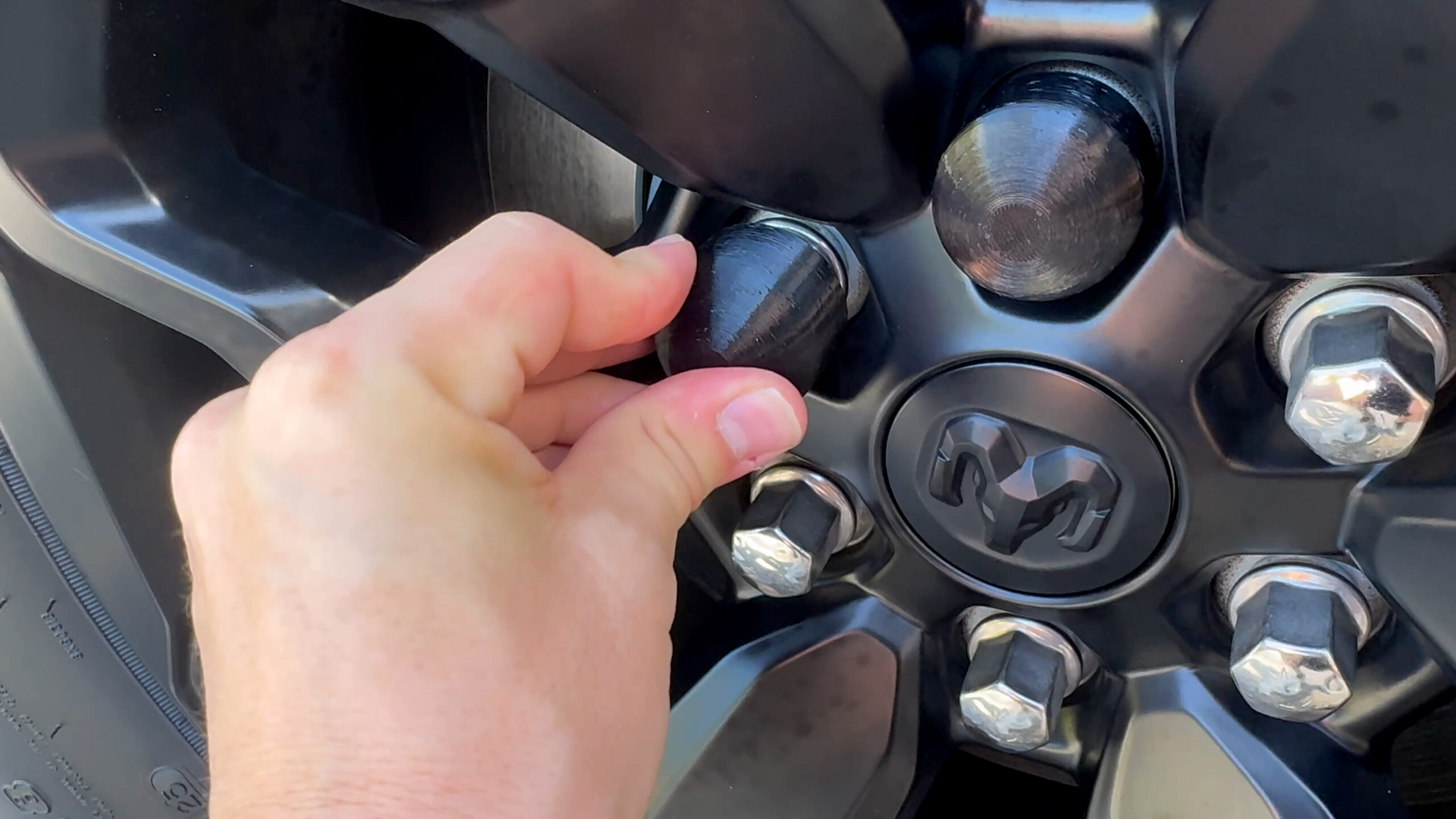 Black Lug Nut Covers for RAM, FORD, CHEVROLET - Image 2